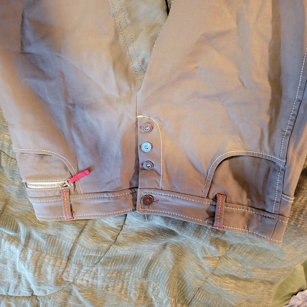 Stylish Women's Khaki Chinos with Unique Button Detail